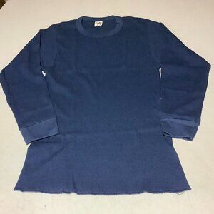 Adult Vintage Wrights Thermal Long Sleeve Shirt Size XL Blue